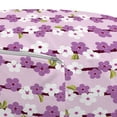 thumbnail image 3 of Japanese Pouf Cover with Zipper, Horizontal Branches with Cherry Blossoms Flourishing Sakura Tree Pattern, Soft Decorative Fabric Unstuffed Case, 30" W X 17.3" L, Lilac White Green, by Ambesonne, 3 of 5