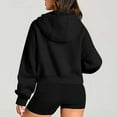 thumbnail image 5 of QATAINLAV Mother's Day Gifts Women's Half Zip Cropped Sweatshirts with Hood Solid Casual Fleece Lined Hoodies Long Sleeve Pullover Activewear Sweater Black L, 5 of 9
