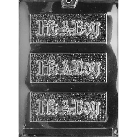 Grandmama's Goodies B013 It's a Boy Bar Baby Shower Chocolate Candy Soap Mold with Exclusive Molding Instructions