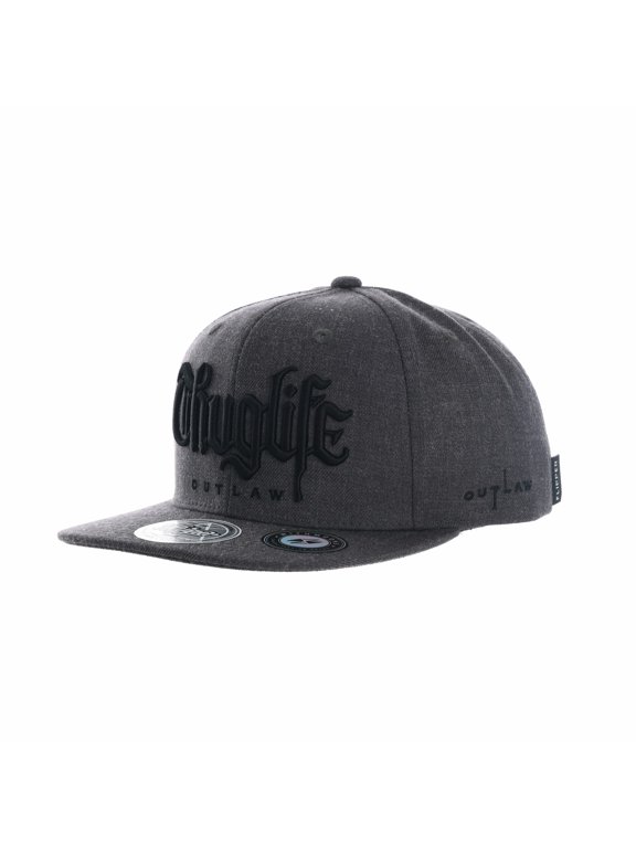 Snapback Hat Thuglife Embroidery Hiphop Baseball Cap AL2862 (Charcoal)