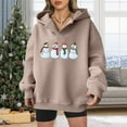 thumbnail image 4 of Cute Snowman Christmas Hoodies for Women 2025 Long Sleeve Holiday Graphic Hooded Sweatshirt Pullover Tops, 4 of 5