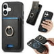 thumbnail image 1 of B3 For iPhone 16 Magnetic Case Leather+TPU Phone Cover Detachable Card Bag - Black, 1 of 5