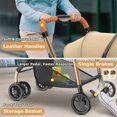 thumbnail image 4 of Pet Stroller with 4 Wheels, Foldable Pet Travel Carrier for Small/Medium Dogs Cats up to 55lbs, Detachble Basket Removable Carriert Car Seat 3 in 1 Multifunctional, 4 of 9