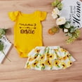 thumbnail image 2 of Summer Cute Baby Girl Clothes Outfits Infant Simple Design Round Neck Cotton Short Sleeve & Printed Short Skirt Two Piece Set 0-24Months Baby Clothing W/ 3 Colors, 2 of 8
