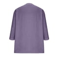 thumbnail image 4 of Qingpeng Womens Plus Size Linen Button 3/4 Sleeve Shirts Summer Causal Flowy Boho Gauze Tops Breathable Loose Fit Peasant Blouses, 4 of 9