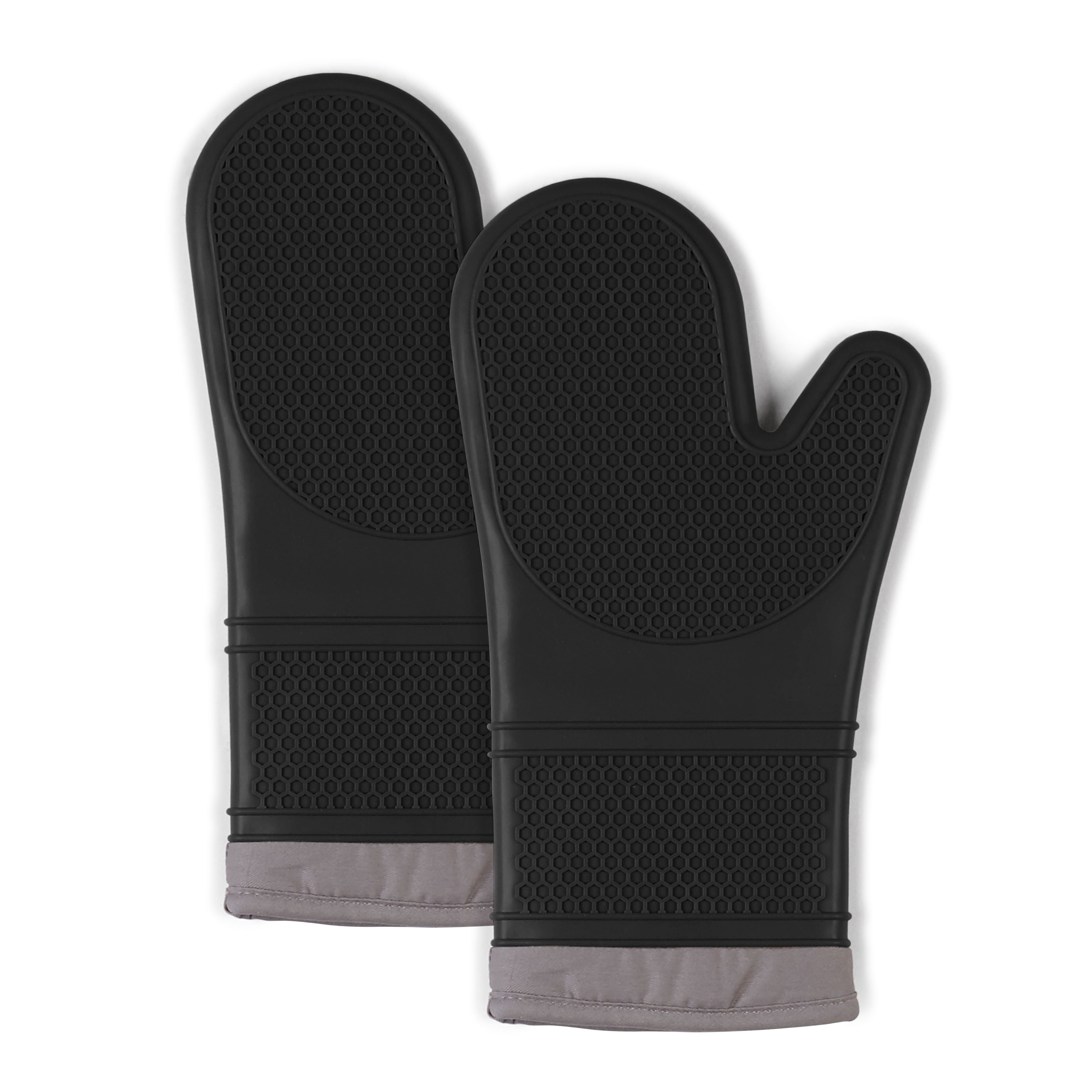 Oven Mitts with Non-Slip Silicone Surface, HONZUEN Oven Gloves Heat Resistant 