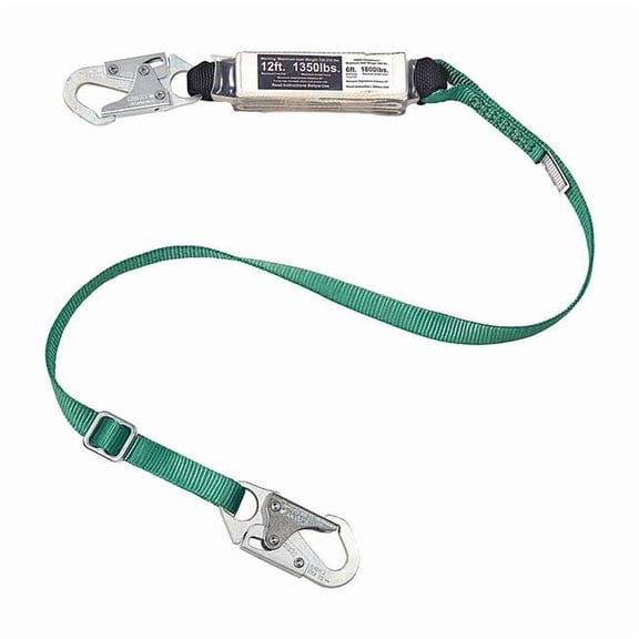 Msa Safety Shock Absorbing Lanyard,Single Leg,12ft. 10211485