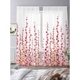 thumbnail image 3 of Red Sheer Curtains 84 Inch Length 2 Panels Set, Polka Dots Watercolor Abstract Art Voile Window Treatment Rod Pocket Curtains Sheers Drapes for Bedroom/Living Room/Kitchen 52"x84"x2, 3 of 7