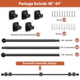 thumbnail image 2 of Curtain Rods 42 to 120 Inch No Drilling for Windows 40-110 Inch, Adjustable Length Heavy Duty Diameter 7/8 inch, Ball Finials, Black, 2 of 6