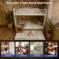 thumbnail image 7 of Alvantor Triple Bunk Beds Frame, Twin over Twin Bunk Bed with Trundle, Heavy Duty Metal Bed with Guardrail and Ladders, Divided Into 3 Twin Beds for Boys, Girls, Kids, Easy Assembly White, 7 of 7