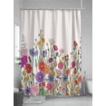 thumbnail image 5 of Fsddascl Colorful Flowers Shower Curtain Set - Standard 72" x 72" Washable Bathtub Curtain with 12 Hooks, Retro Botanical Wild Floral Herbs Waterproof Fabric Stall Shower Curtains for Bathroom, 5 of 6