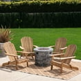 thumbnail image 3 of GDF Studio Jasper Outdoor Acacia Wood 5 Piece Adirondack Chair and Fire Pit Set, Natural and Gray, 3 of 13