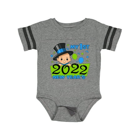 

Inktastic My 1st New Year 2022 Baby Boy in Top Hat Gift Baby Boy Bodysuit