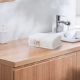 thumbnail image 2 of Home Water Absorbing Fleece Towel - Embroidered, Soft, Lint-Free, Quick Drying for Bathroom and Kitchen Use,White, 2 of 5
