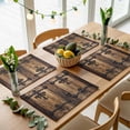 thumbnail image 5 of Rustic Wooden Door Placemats for Dinning Table Set of 6, Brown Black Farmhouse Country Vintage Burlap Kitchen Place Mats Waterproof Cloth Table Mats, Indoor Outdoor Placemats Easy Clean Dinner Decor, 5 of 8