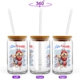 thumbnail image 2 of Hello Winter Golden Retriever Smiling in Red Scarf Hat Welcome Christmas 16oz Glass Cup Mug Goldens Dog Lover Gifts Idea Glass Can with Bamboo Lid and Straw - 00017, 2 of 5