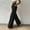 Black, variant on Juslio Women Pants High Elastic Loose Comfortable High Waist with Pockets Wide-Leg Pants
