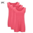 thumbnail image 4 of QUINDOS Plus Size Tank Tops for Women Summer 3 Pack Camisoles for Women Crew Neck Sleeveless Oversized Strap Multi Pack Cami Shirts Slim Fitted Solid Color Undershirts, 4 of 5