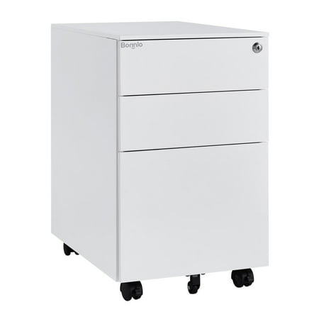 Ktaxon 3 Drawer Metal File Cabinet Locking Filing Cabinet On