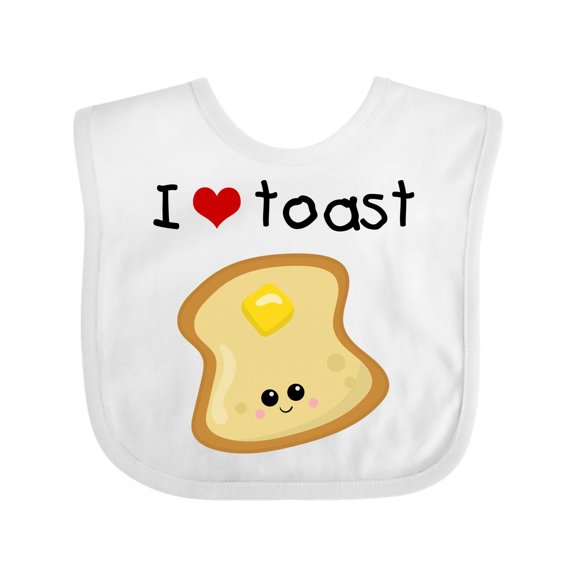 Inktastic I Love Toast Boys or Girls Baby Bib