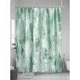 thumbnail image 5 of Green Abstract Extra Long Shower Curtain Set, Waterproof Shower Curtains for Bathroom, Modern Oil Painted Art Contemporary Washable Fabric Cloth Bath Curtain for Bathtub with Hooks 72x96 Inches, 5 of 6