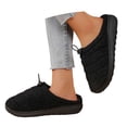 thumbnail image 3 of Slippers for Women,Cozy On Slippers For Indoor Outdoor Comfort Soft Warm Shoes Casual Loafers Winter Home Footwear,Womens Slippers,Black,9, 3 of 9