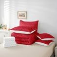 thumbnail image 5 of Feelyou Damask Floral Red Bedding Comforter Set 7pcs, Hippie Tribal Abstract King Bedding Sets, Western Modern Fashion Reversible Bed Sheets, Breathable Home Decor, 5 of 7