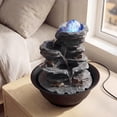 thumbnail image 2 of Gymax Tabletop Water Fountain w/Rolling Crystal Ball Color-Changing LED Light Pump, 2 of 10