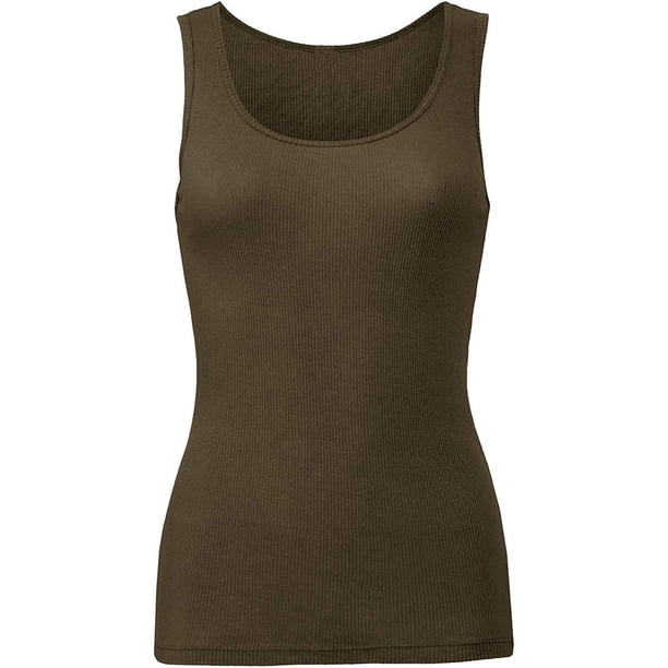 Bella + Canvas- Camiseta de tirantes en canalé para chica/mujer (Marrón militar)