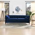 thumbnail image 2 of Maklaine Contemporary 84" Tufted Tuxedo Sofa Double Cushion in Navy Blue, 2 of 16