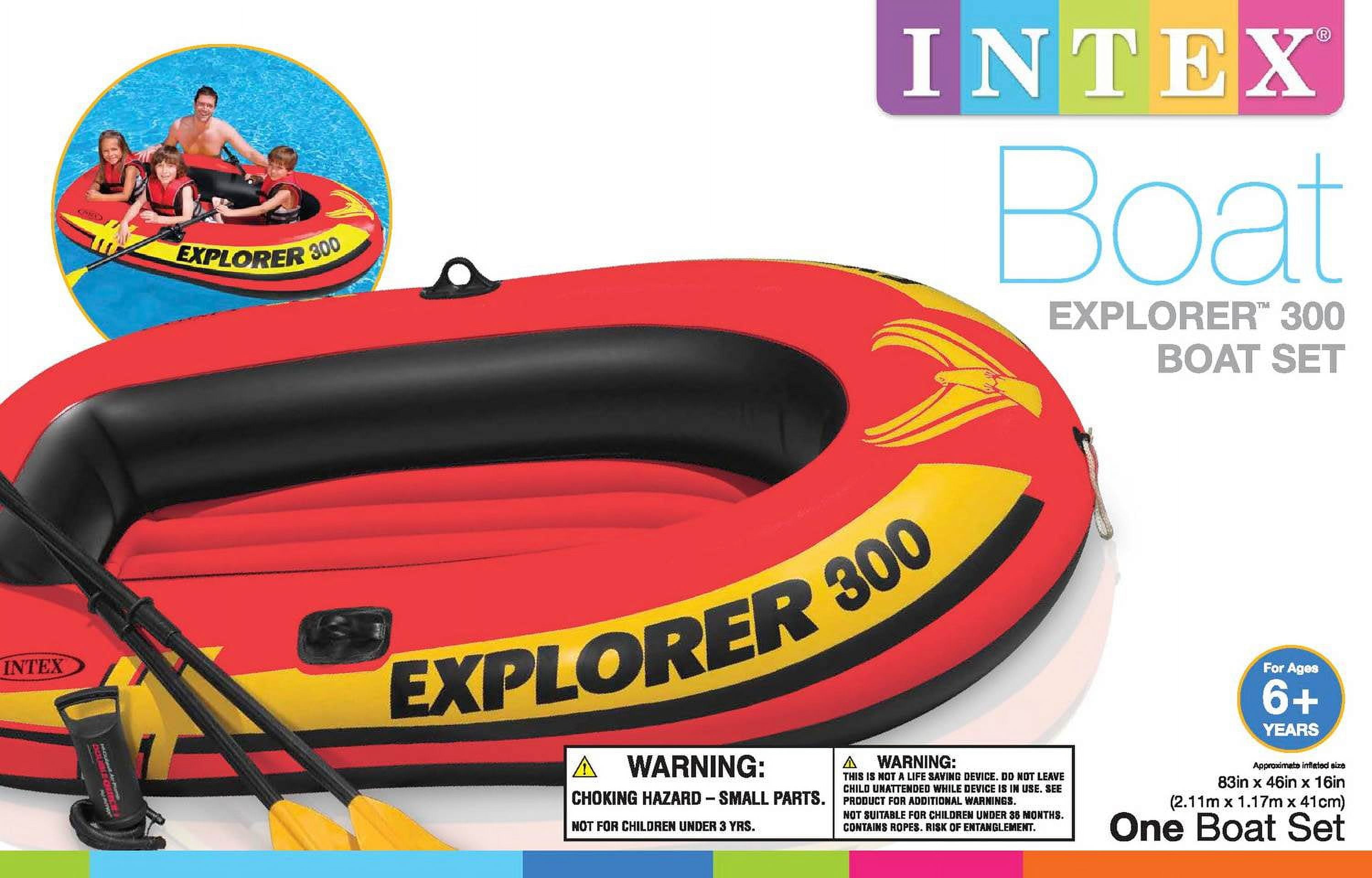 Intex Explorer 300 Compact Inflatable 3 Person Raft Boat w/ Pump & Oars