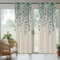thumbnail image 5 of Outdoor Curtains for Patio Waterproof, Teal Green Eucalyptus Leaves Outdoor Privacy Panels Grommet, Spring Plants Country Beige Blackout Outside Curtains for Porch/Cabana 54"x84", 1 Panel, 5 of 8