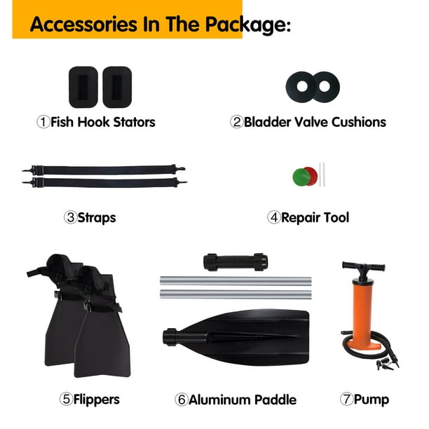 Goplus Inflatable Fishing Float Tube w/Adjustable Straps & Storage Pockets  & Fish Ruler 