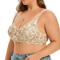 thumbnail image 6 of KHONTS Plus Size Push up Bras for Women Front Close Floral Printed Wireless Elegant Bra Soft Comfy High Supportive Bralettes Beige 36, 6 of 6