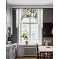 thumbnail image 3 of Green Pumpkin Fall Swag Valances for Windows, Small Curtains Drapes, Striped Thanksgiving Botanical Kitchen Window Curtains Over Sink Rod Pocket Window Treatment Valance for Bedroom/Bathroom 56"x36", 3 of 5
