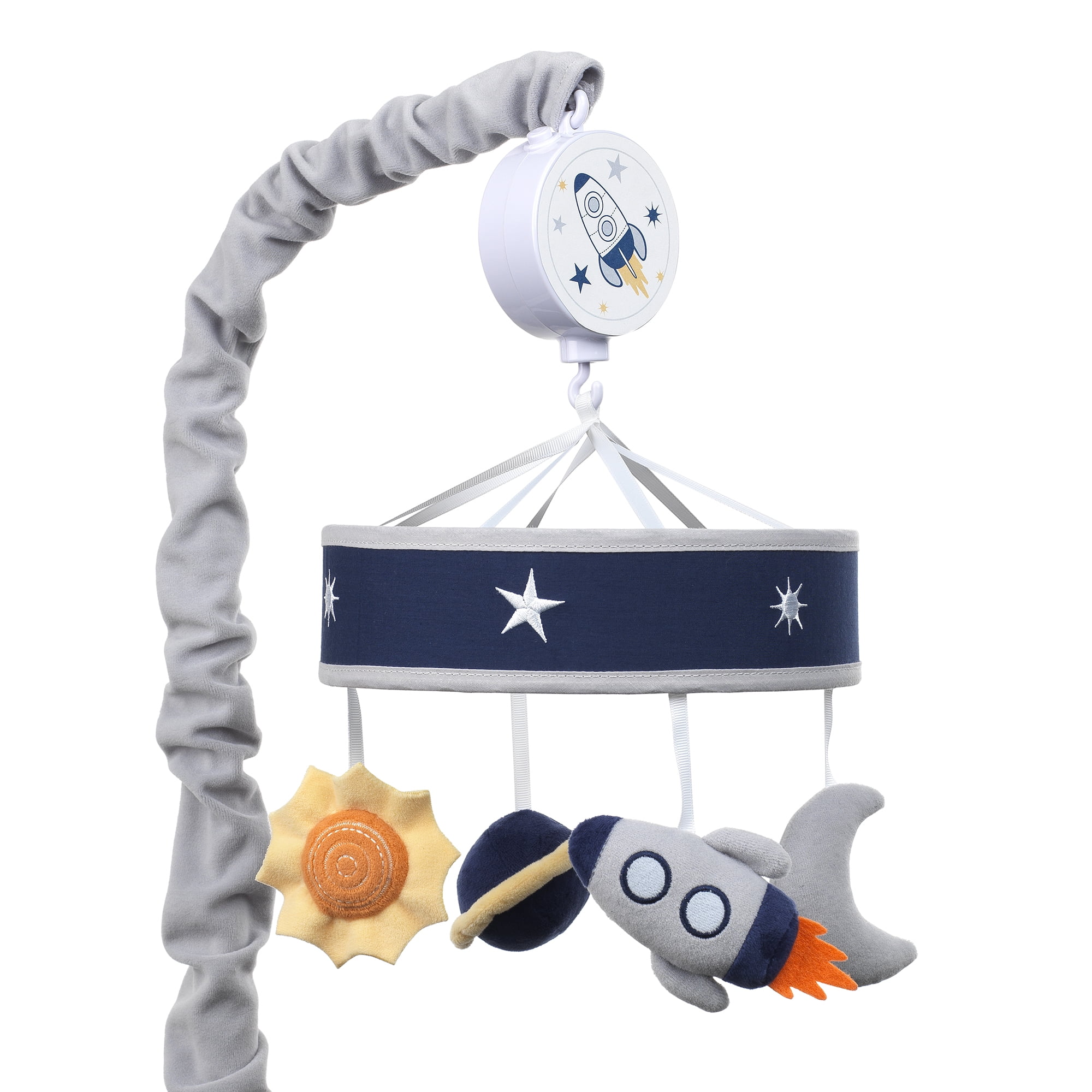 Lambs Ivy Milky Way Musical Baby Crib Mobile Blue Gray