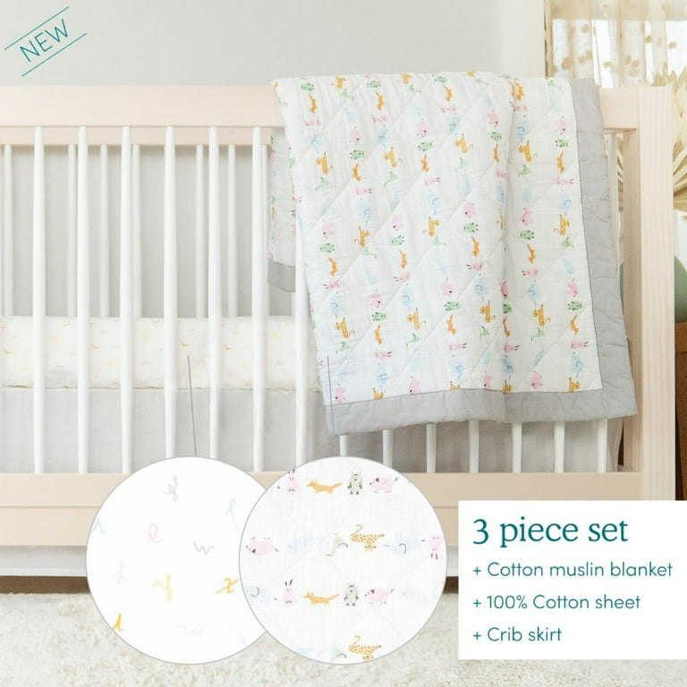 aden anais™ Essentials, Cotton Crib Bedding Set Alphabet