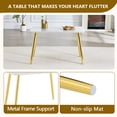 thumbnail image 3 of Hi loPres 5-Piece Dining Set, 47" White Faux Marble Table with 4 Shell White PU Chairs, 1.3" Thick Top and Stable Gold Metal Legs Suite, 3 of 11