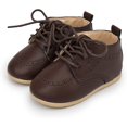 thumbnail image 3 of Infant Baby Boys Girls Classic PU Leather Wedding Loafers Brogue Toddler Oxford Dress Shoes First Steps Walking Flat Lazy Crib Shoe, 3 of 6