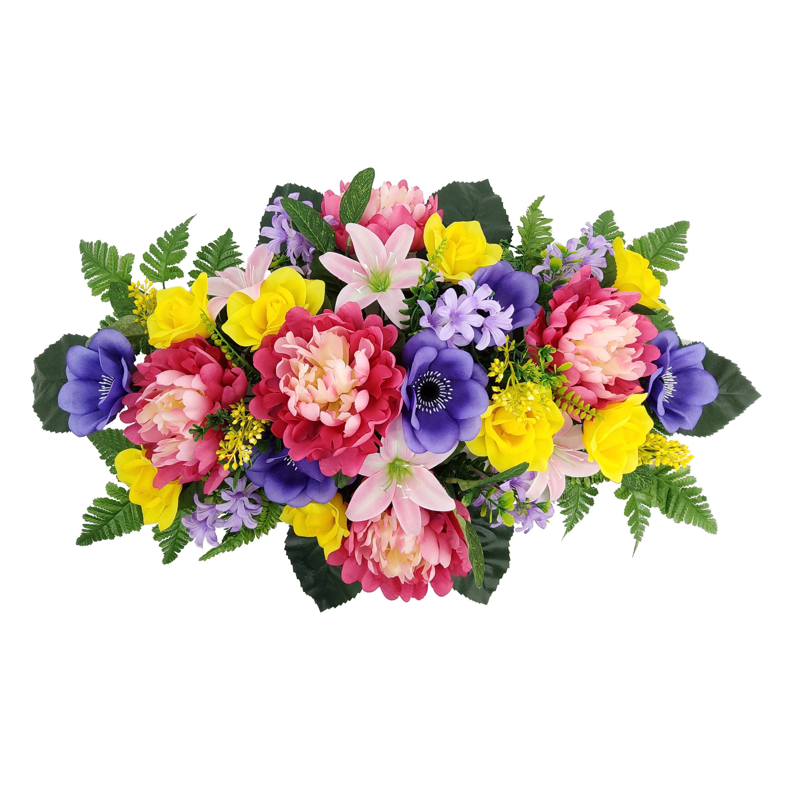 Mainstays 30 in Outdoor Artificial  Large Headstone Peony in Fuchsia