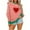 Green, variant on Valentine Sweatshirts for Women Heart Print Long Sleeve Sweater Pullover Casual Striped Crewneck Valentines Day Shirts, 2XL Green