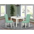 thumbnail image 4 of East West Furniture Oxford 3-piece Wood Dining Set in Linen White/Pond, 4 of 4