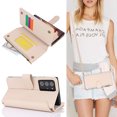 thumbnail image 3 of for Samsung Galaxy Note 20 Ultra Crossbody Wallet Case, RFID Blocking Case Wallet with Card Slots, Fashion PU Leather Magnetic Clasp Zipper Wrist Strap Cover for Samsung Galaxy Note 20 Ultra, White, 3 of 11