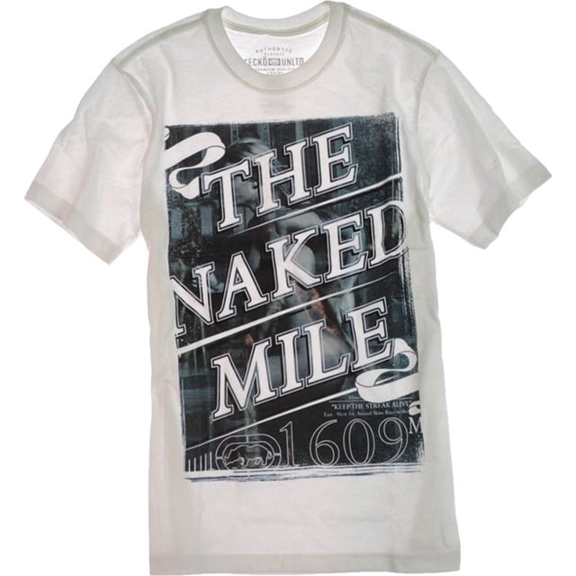 Ecko Unltd. Camiseta gráfica The Naked Mile para hombre, blanca, grande