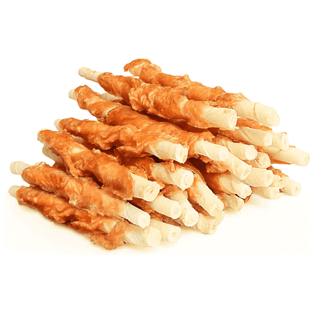 ASMPET Chicken Flavor Natural Chew, Long-Lasting, Chicken Wrapped Rawhide Stick & Dental Treat for Dog, 10.6 oz.
