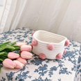 thumbnail image 5 of Cesta de almacenamiento tejida de algodón Decoración Artículos diversos Caja de acabado Rosa S Afortunado Sencillez, 5 of 5