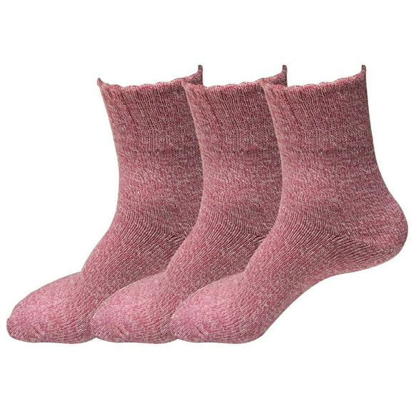 3 Pairs Womens Winter Casual Wool Blend Thick Knit Thermal Warm Crew Cozy Boot Socks Size 5-10