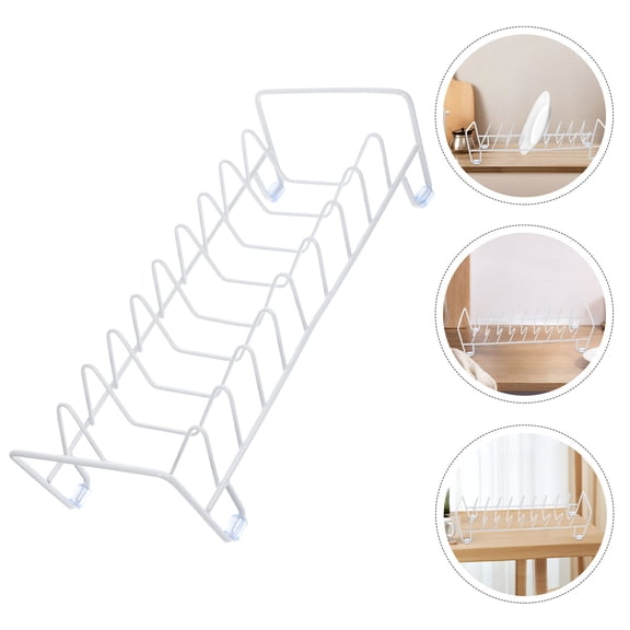 CIMAXIC White Iron Tableware Drying Rack Rectangular Drainer for Kitchen Countertop, Dish Holder 1 Pack