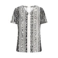 thumbnail image 7 of Staron Women's Printed Short Sleeve V Neck Blouse Casual Loose Tunic Top Spring Summer Fashion Shirt, White S, 7 of 7