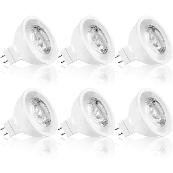 Luxrite MR16 LED Dimmable Spot Light Bulb 6.5W 50W Equivalent 5000K Bright White, 500 Lumens, GU5.3, 6-Pack